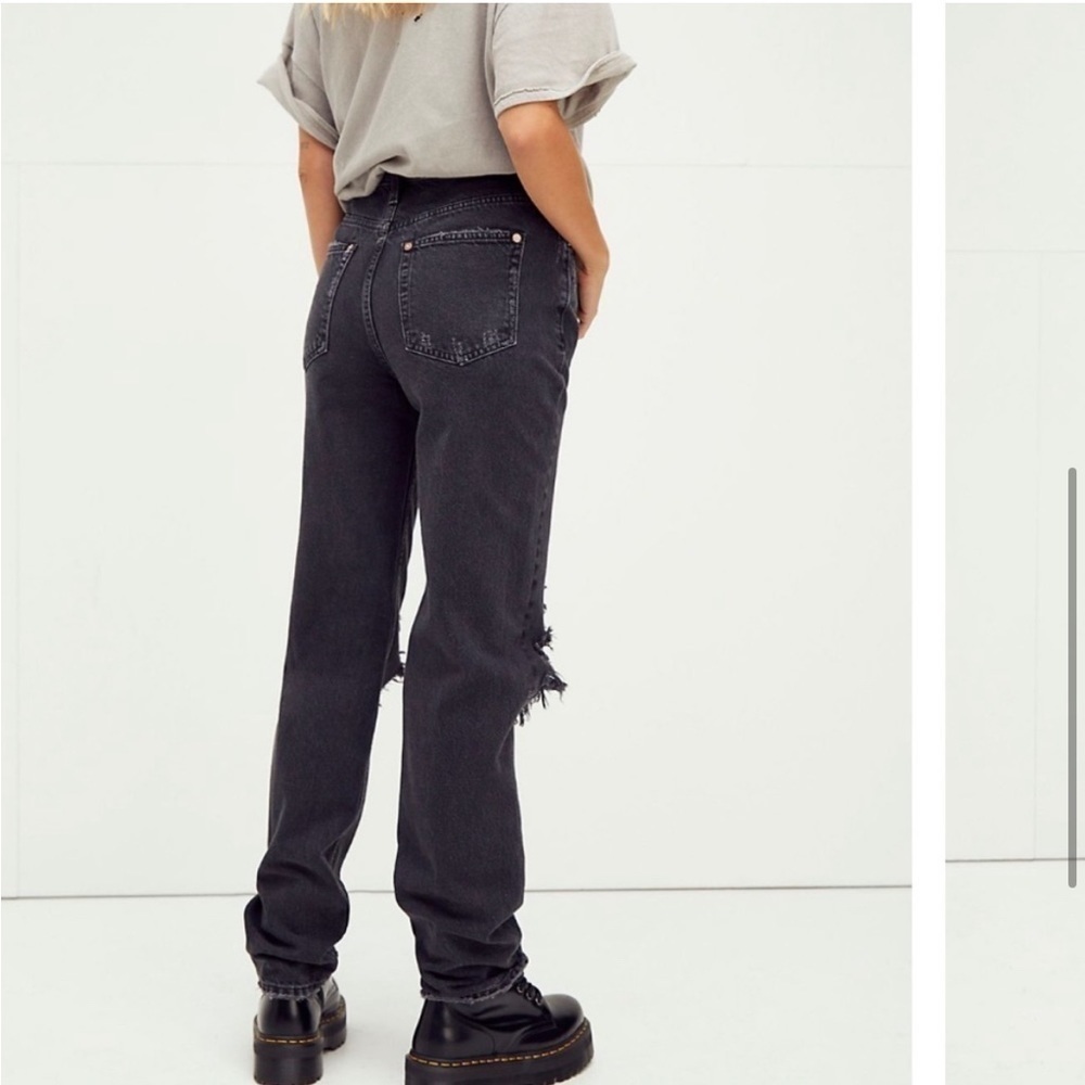Free People We the Free The Lasso High Waist Straight Leg Jeans - Picture 3 of 4